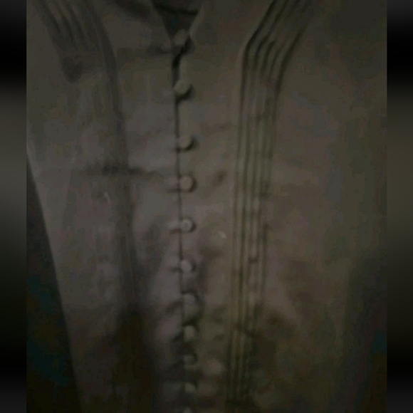 Express Black Button Front Blouse Women’s Large Long Sleeve Pleated V Neck Top - Picture 5 of 8